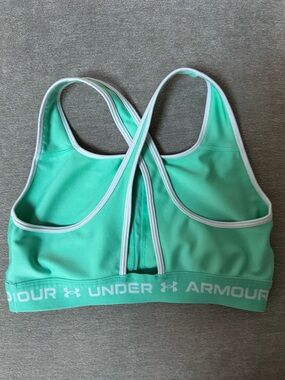 Under Armour Mint Green Sports Bra with White Trim